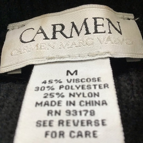 Carmen Marc Valvo hi-low hem sleeveless lagenlook black turtleneck sweater Med - Picture 4 of 7